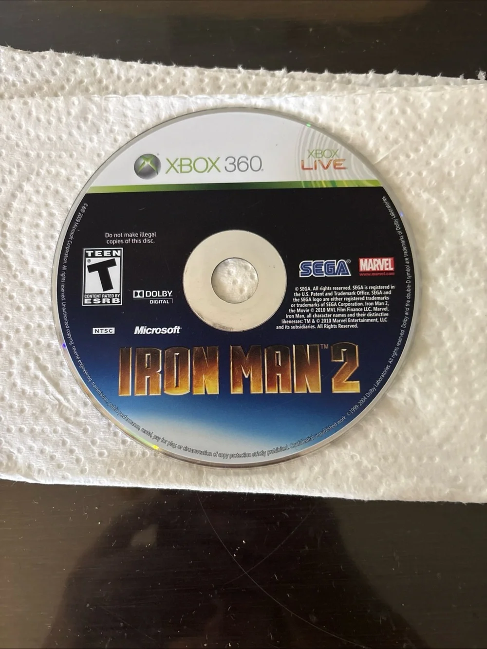 Microsoft Xbox 360 Iron Man 2 Game Disc -